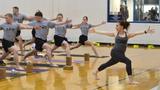 Army soldiers take a yoga class at Fort Campbell, Kentucky, April 23, 2015