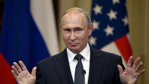 Russia's President Vladimir Putin gestures during the joint press conference with U.S. President Donald Trump in the Presidential Palace in Helsinki, Finland, July 16, 2018, photo by Lehtikuva/Jussi Nukari/Reuters