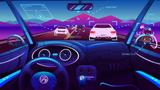 Video game of cars from driver's point of view, image by artbalitskiy/Adobe Stock