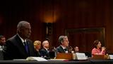 (l-r) U.S. Defense Secretary Lloyd Austin, Secretary of State Antony Blinken, and Commerce Secretary Gina Raimondo during a Senate Appropriations Committee hearing on the president’s fiscal year 2024 budget request on Capitol Hill in Washington, D.C., May 16, 2023, photo by Elizabeth Frantz/Reuters