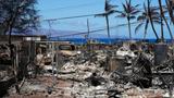 Burned cars and homes are seen in Lahaina, Hawaii, after the August 8 wildfires, August 18, 2023, photo by Sandy Hooper/USA Today via Reuters