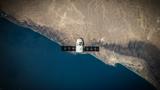 A satellite viewed from above