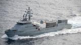 The large unmanned surface vessel <em>Nomad</em> transits the Pacific Ocean to participate in Exercise Rim of the Pacific (RIMPAC) 2022, June 22, 2022, photo by Petty Officer 1st Class Tyler R. Fraser/U.S. Navy