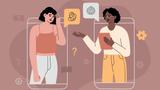 Online consultation with psychotherapist by phone, illustration by Alisa Zahoruiko/Getty Images