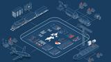 3D isometric Global logistics network concept with Transportation operation service, Supply Chain Management, image by sarawut burarak/Getty Images