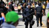 University of California Police officers during demonstrations by protesters in support of Palestinians in Gaza and pro-Israel counterprotesters at the University of California Los Angeles in Los Angeles, California, April 28, 2024, photo by David Swanson/Reuters