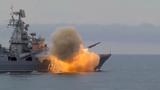 Undated file image of Russia Black Sea flagship  <em>Moskva</em>, which sank on April 15, 2022 , photo by Russia Ministry of Defense/EyePress News via Reuters