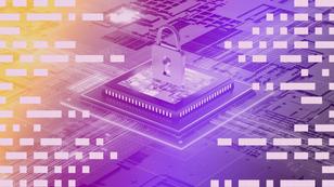 A padlock on top of a motherboard, image by WenPhoto/Adobe Stock; design by Haley Okuley/RAND
