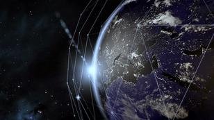 View of Earth from space with grid network around the planet, photo by Eoneren/Getty Images