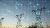 Composite image of virus background and power lines in the foreground, photo by vectorfusionart/Adobe Stock