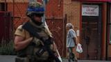 A Ukrainian serviceman patrols an area in the town of Sudzha, Russia, August 16, 2024, photo by Yan Dobronosov/Reuters