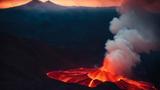 An AI-generated image of a volcano eruption, photo by ibreakstock/Adobe Stock