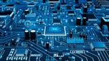 Blue circuit board lit up with lights, photo by nmlfd/Getty Images