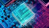 Chip lit up on a circuit board, photo by archy13/Getty Images