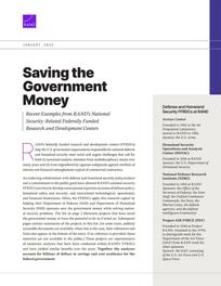 Cover: Saving the Government Money