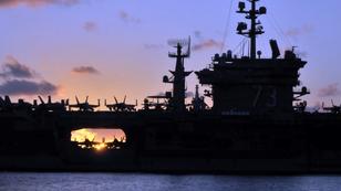 USS George Washington at sunrise, photo by John M. Hageman/U.S. Navy