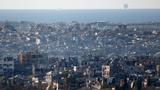 Destroyed buildings in North Gaza, as seen from Israel, March 2, 2025, photo by Amir Cohen/Reuters