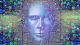 AI concept with AI humanoid face superimposed over binary code, photo by wildpixel/Getty Images