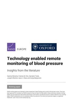 Cover: Technology enabled remote monitoring of blood pressure