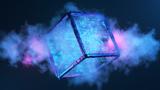 Conceptual image of data inside a cube surrounded by clouds and smoke, image by sasha85ru/Getty Images