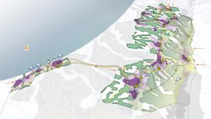 A map of Gaza and the West Bank from the RAND report 'A Spatial Vision for Palestine,' image by ORG Permanent Modernity