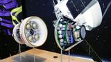 Models of the Orion European Service Module 1 and Orion Crew Module at a press conference for the Artemis I lunar mission in Cologne, Germany, September 3, 2023, photo by IMAGO/Robert Schmiegelt/Reuters