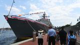 The littoral combat ship USS <em>Marinette</em> (LCS 25) pier side in Baltimore’s inner harbor during Maryland Fleet Week and Flyover Baltimore in Baltimore, MD, June 18, 2024, photo by U.S. Navy