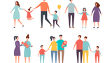 Illustration of traditional and nontraditional families, photo by ONYXprj/Adobe Stock