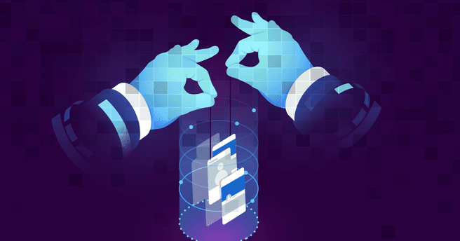 Illustration of hands puppeteering social media apps, images by fullvector/Adobe Stock and Whale Design/Getty Images
