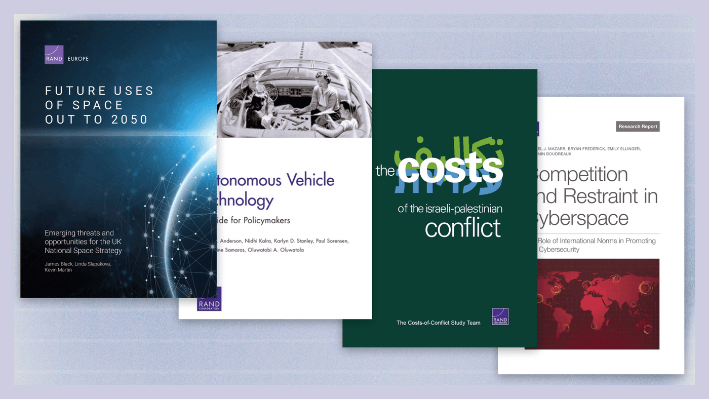 Various recently published RAND report covers.